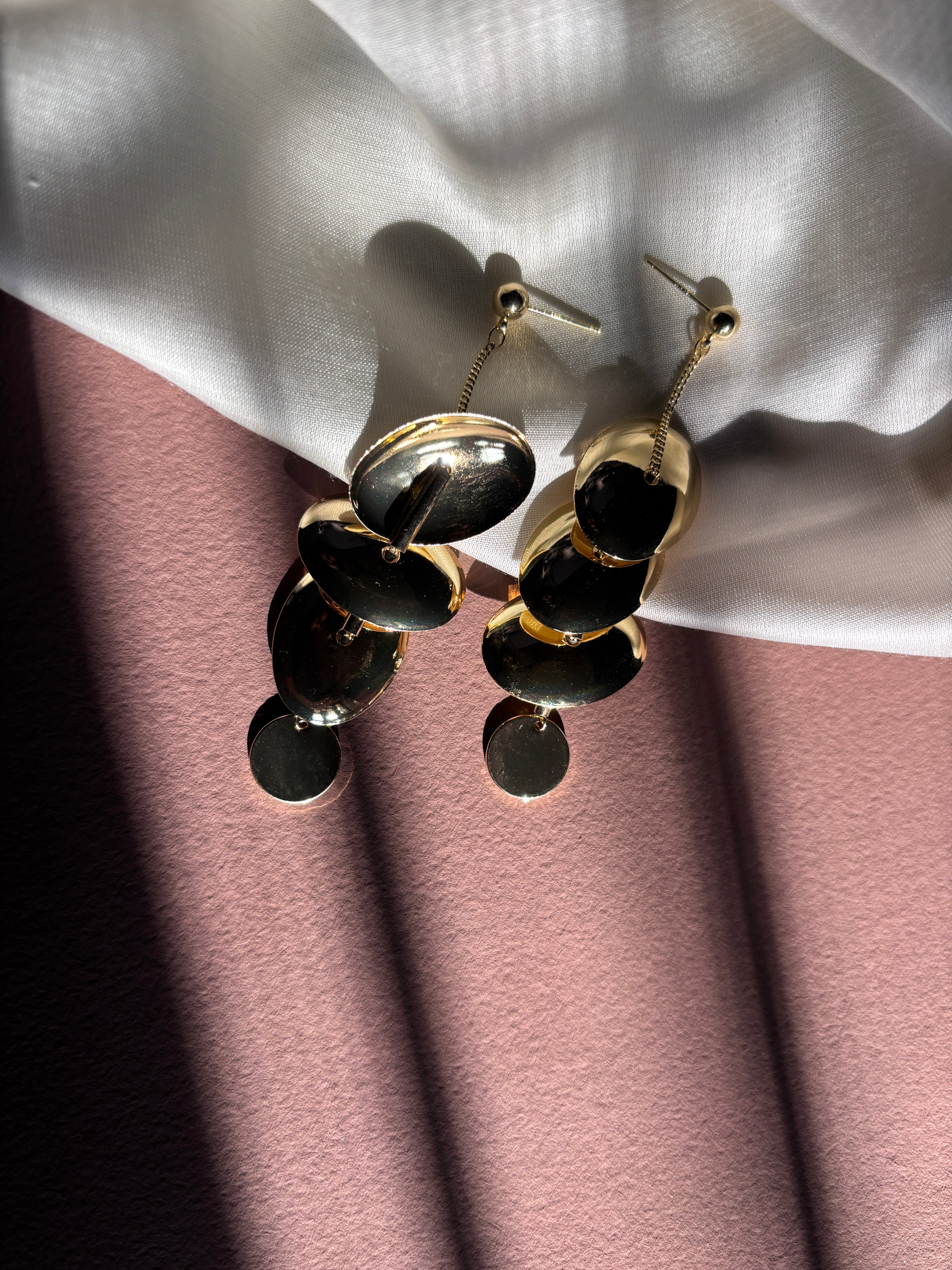 Tri-Cymbal Dangler Earrings