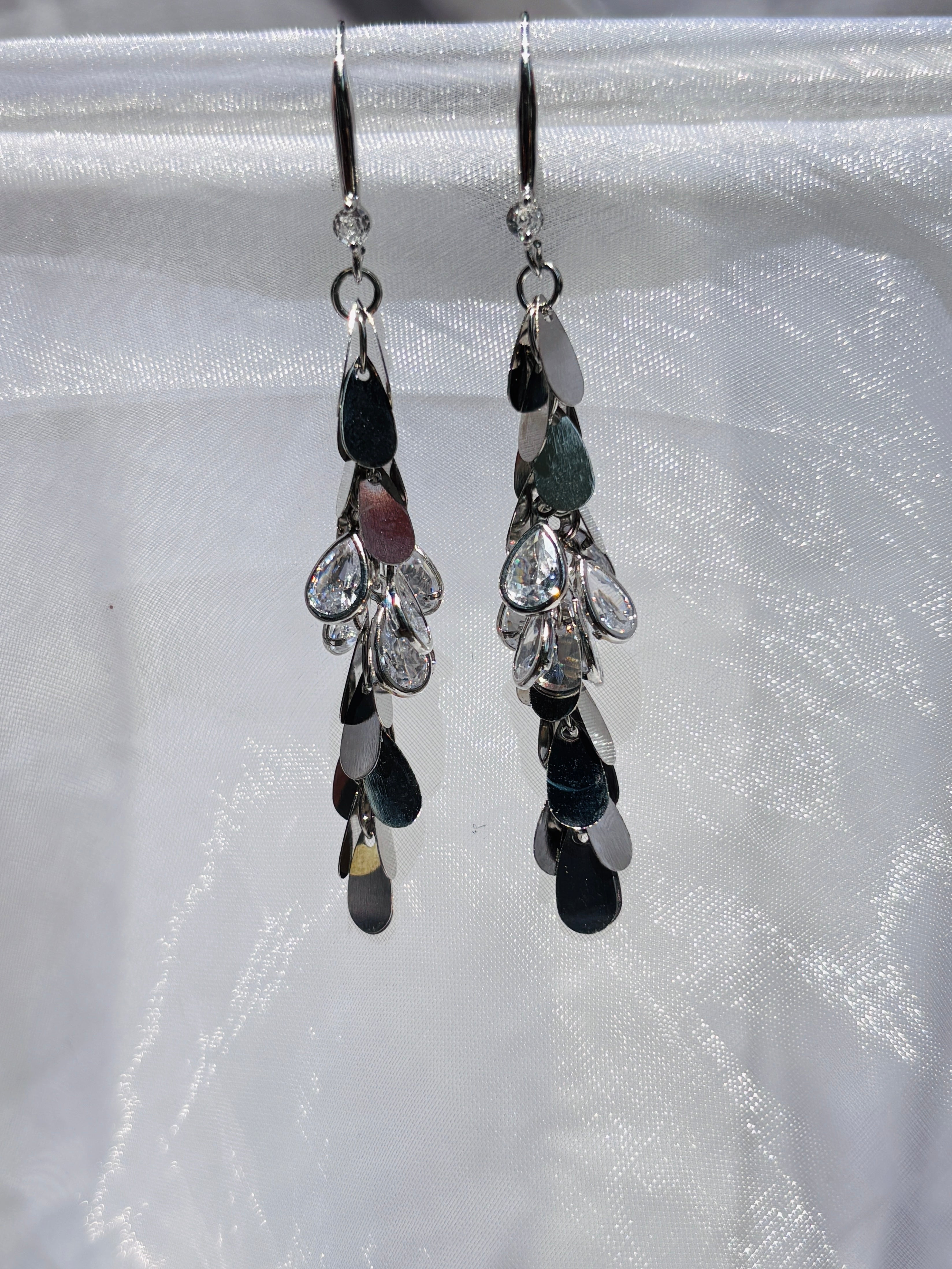 Touch Me Not with Crystal Leaves Dangler Earrings