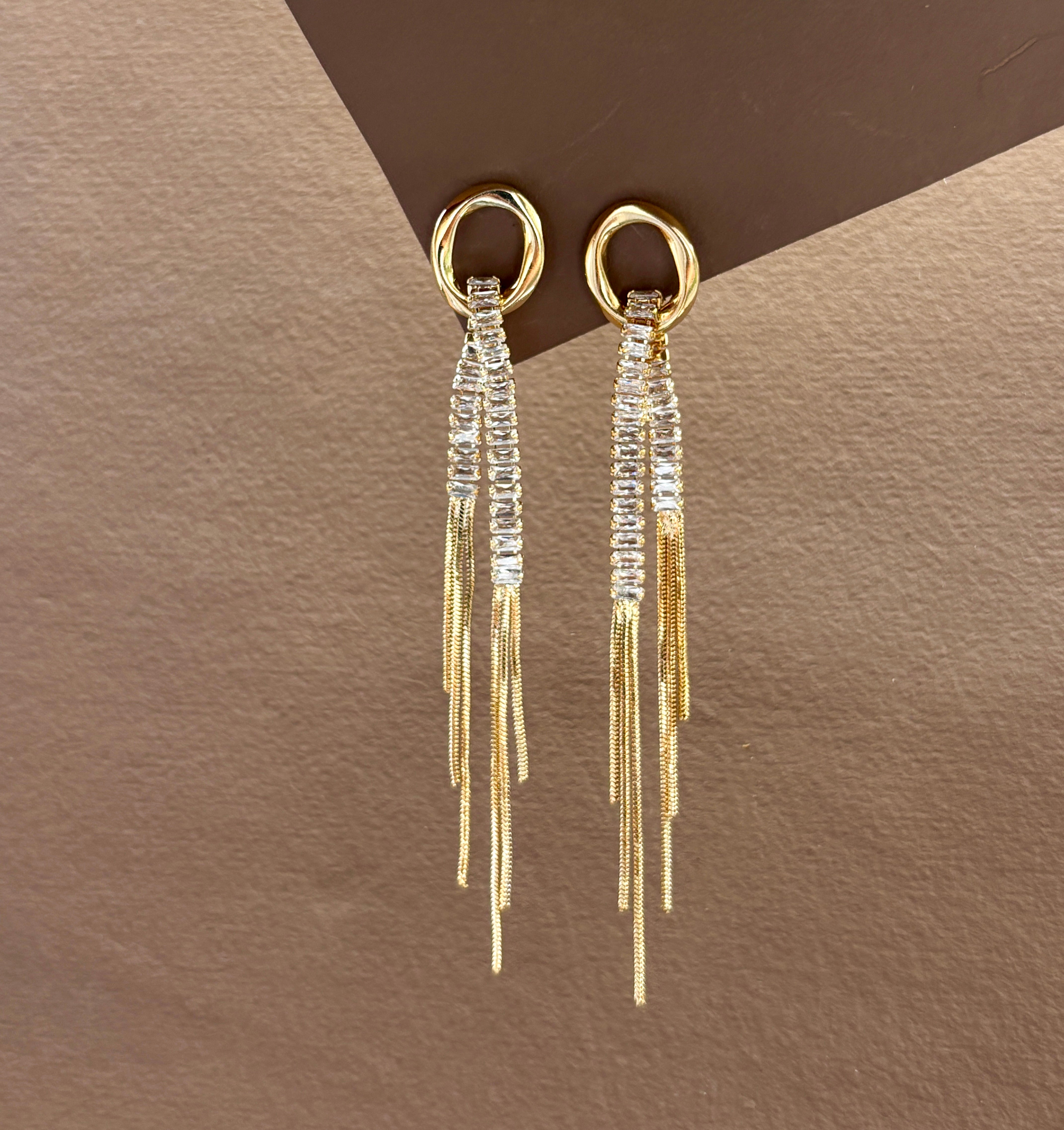 Crystal Fringe Dangler Earrings