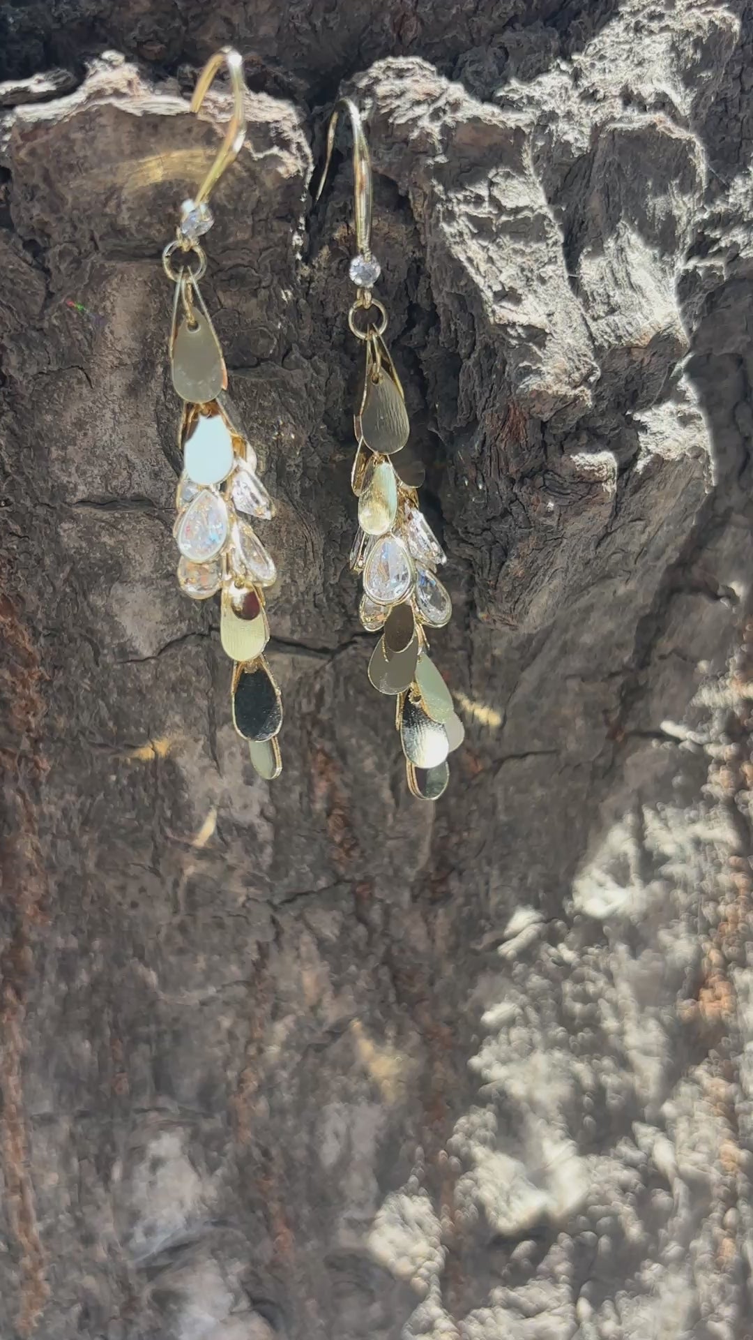 Touch Me Not with Crystal Leaves Dangler Earrings