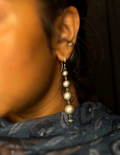 Oxidised Latkan Long Earrings