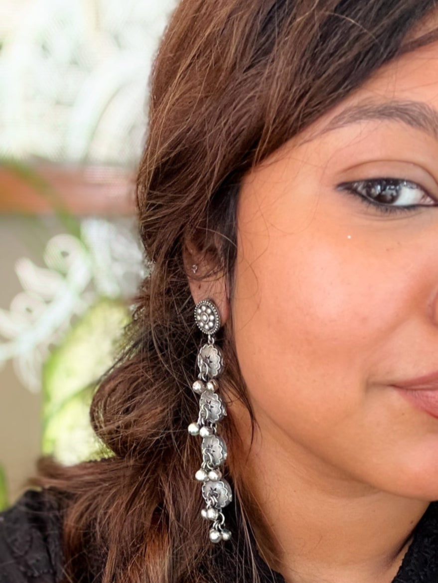 Leela Long Ghungroo Earrings