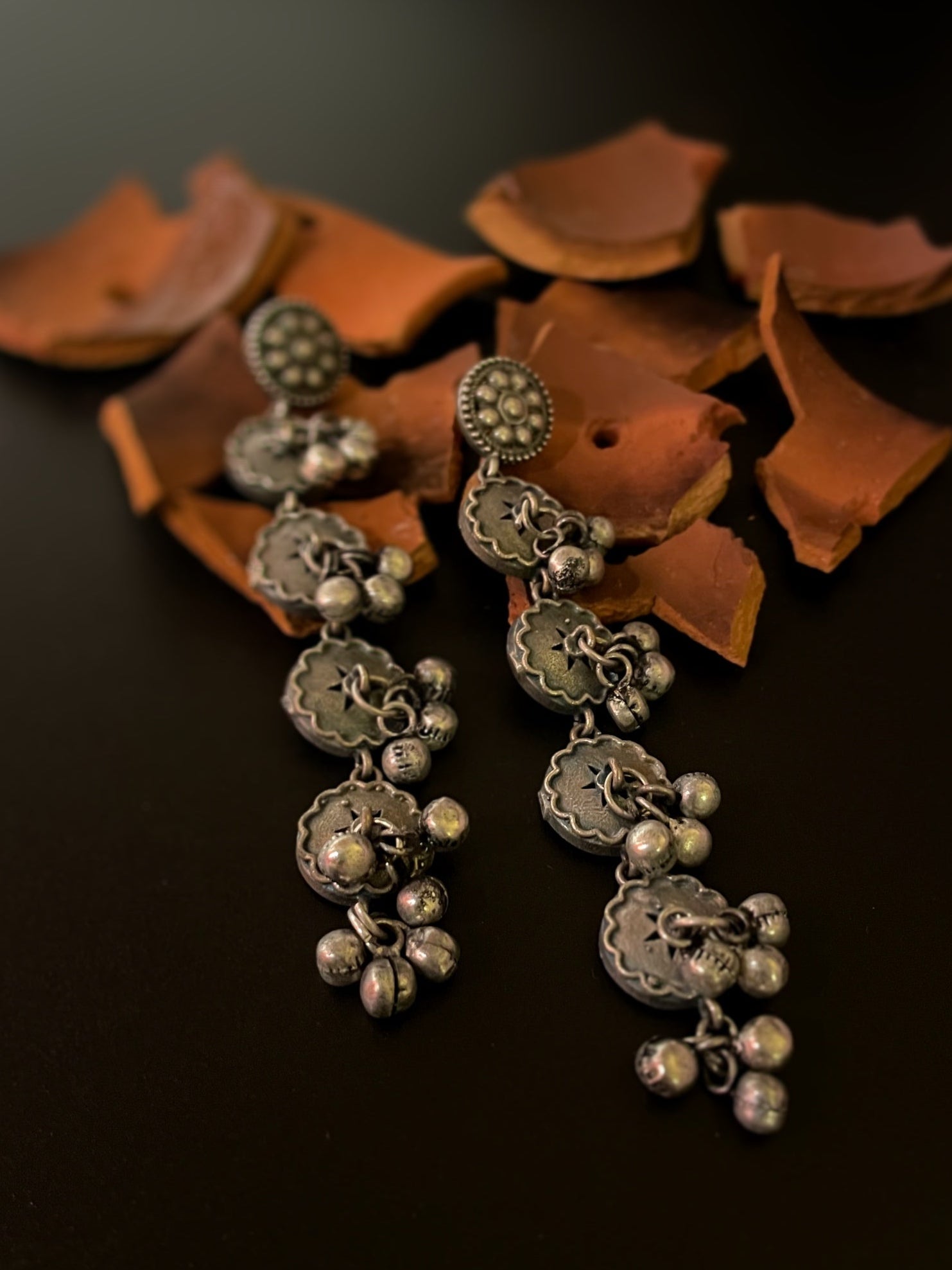 Leela Long Ghungroo Earrings