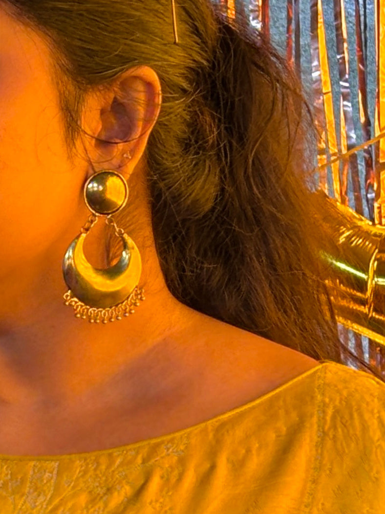 Crescent Moon Dangler Earrings