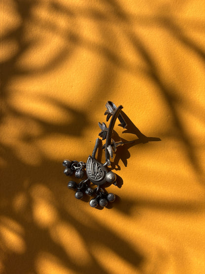 Oxidized Sparrow Dangler Cuff Earrings