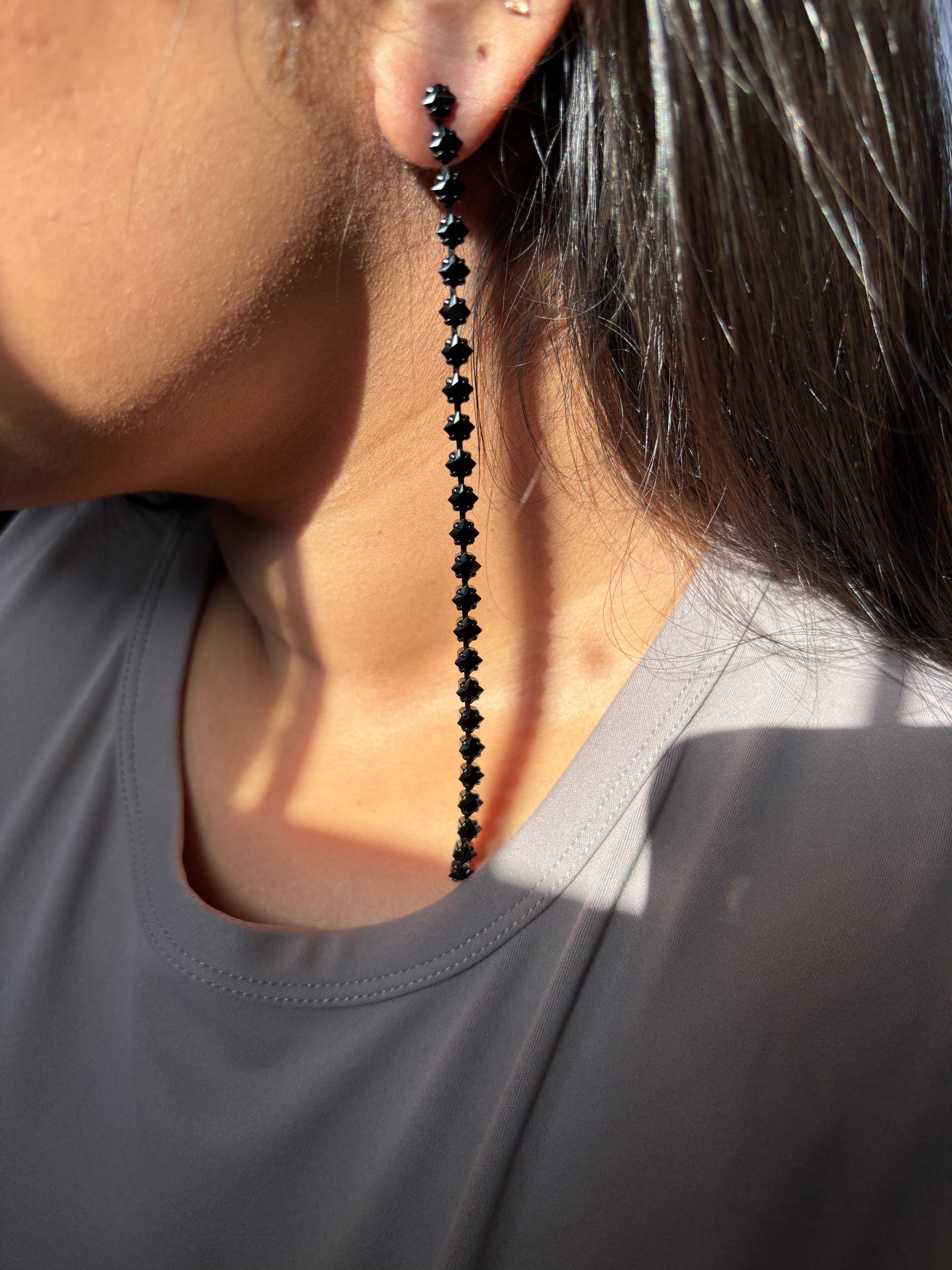 Rhinestone Shoulder Grazer Earrings