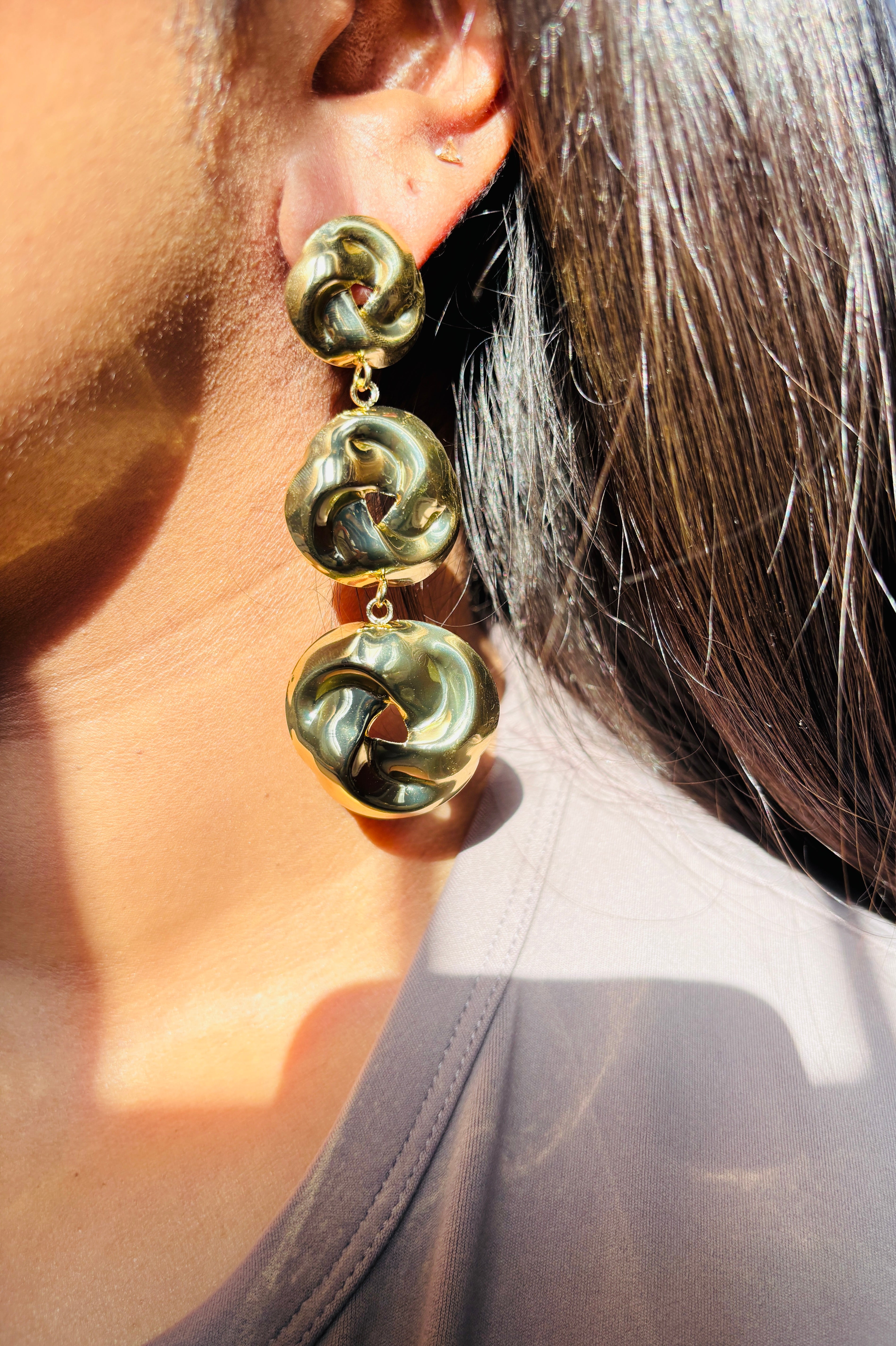 Croissant Layered Dangler Earrings