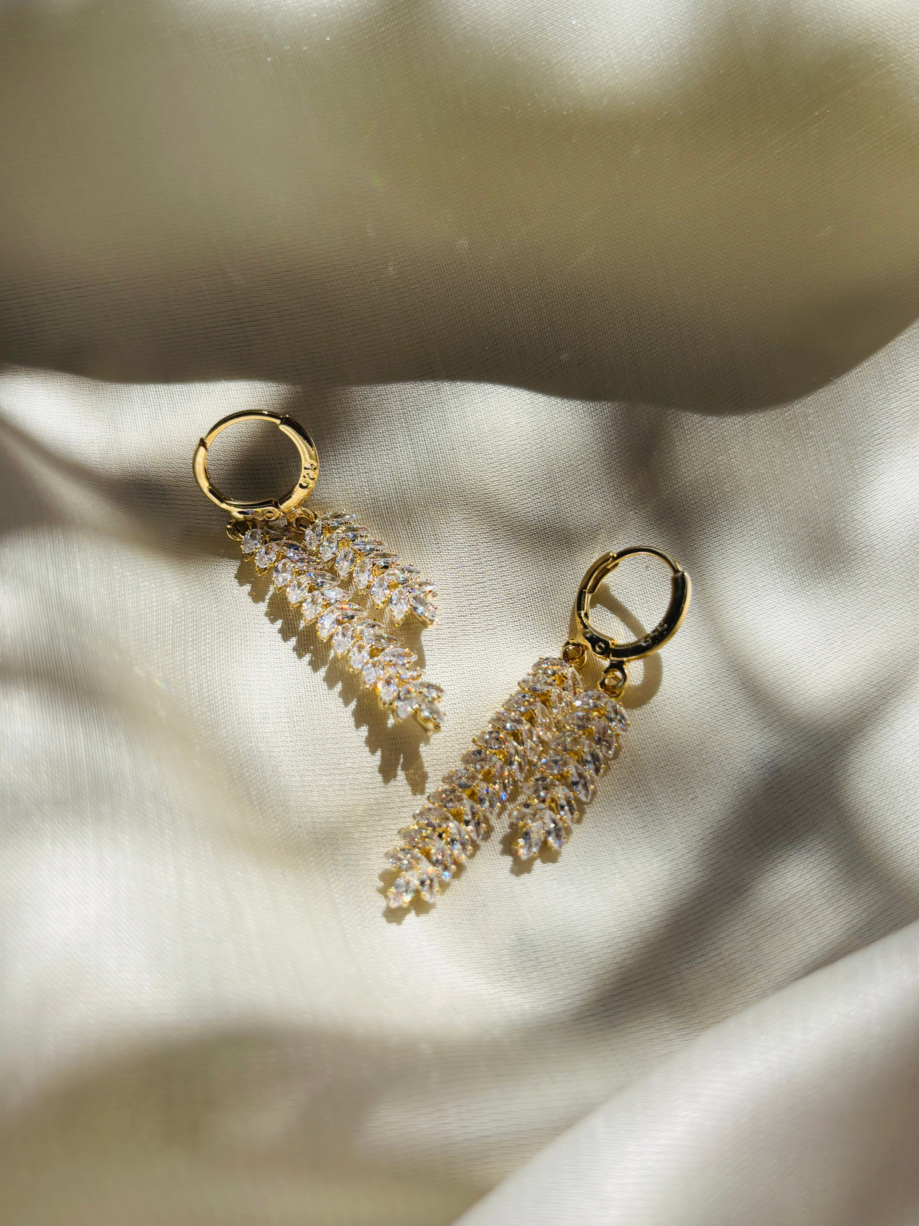 Pine Drop Hoop Earrings