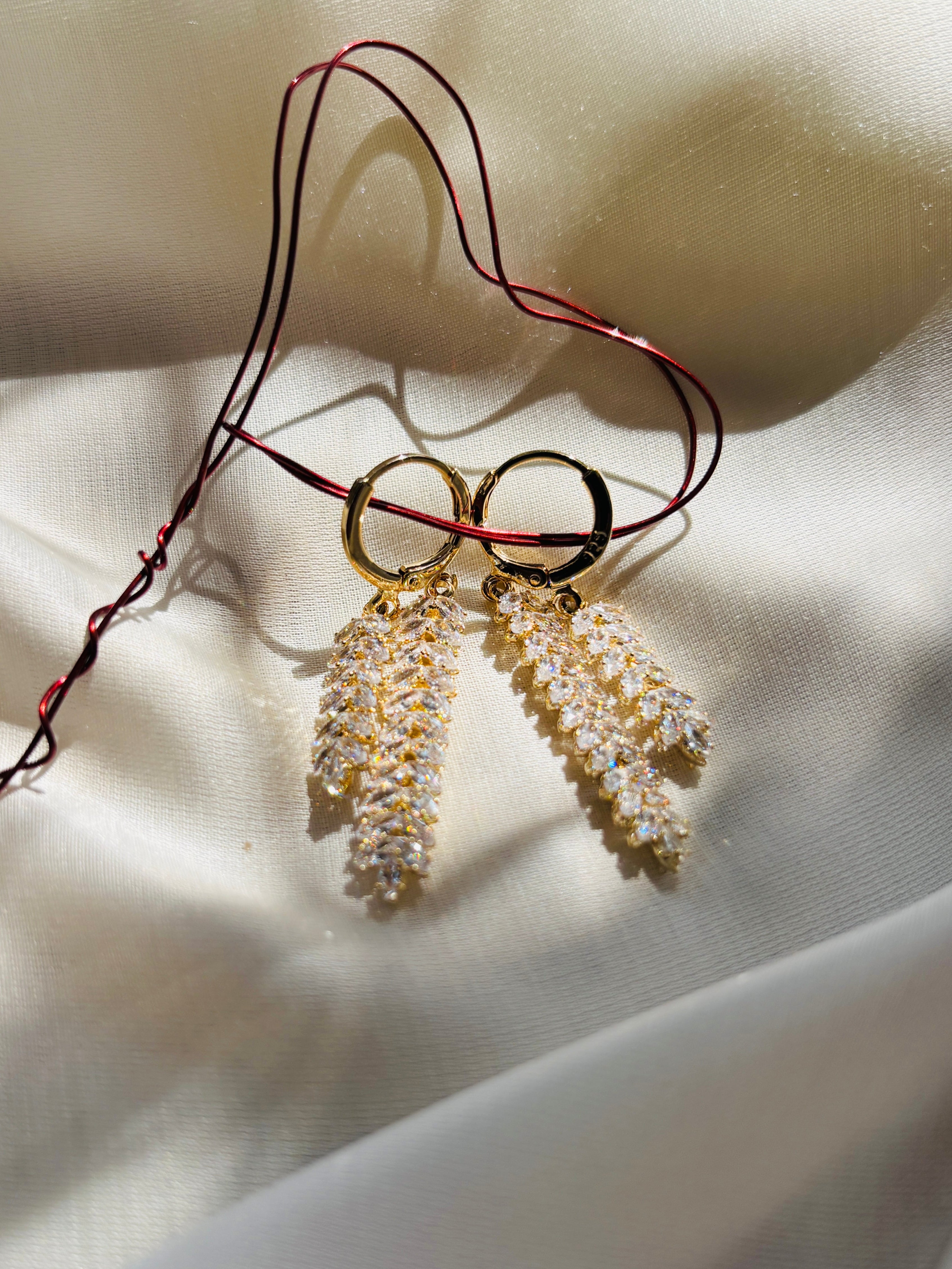 Pine Drop Hoop Earrings