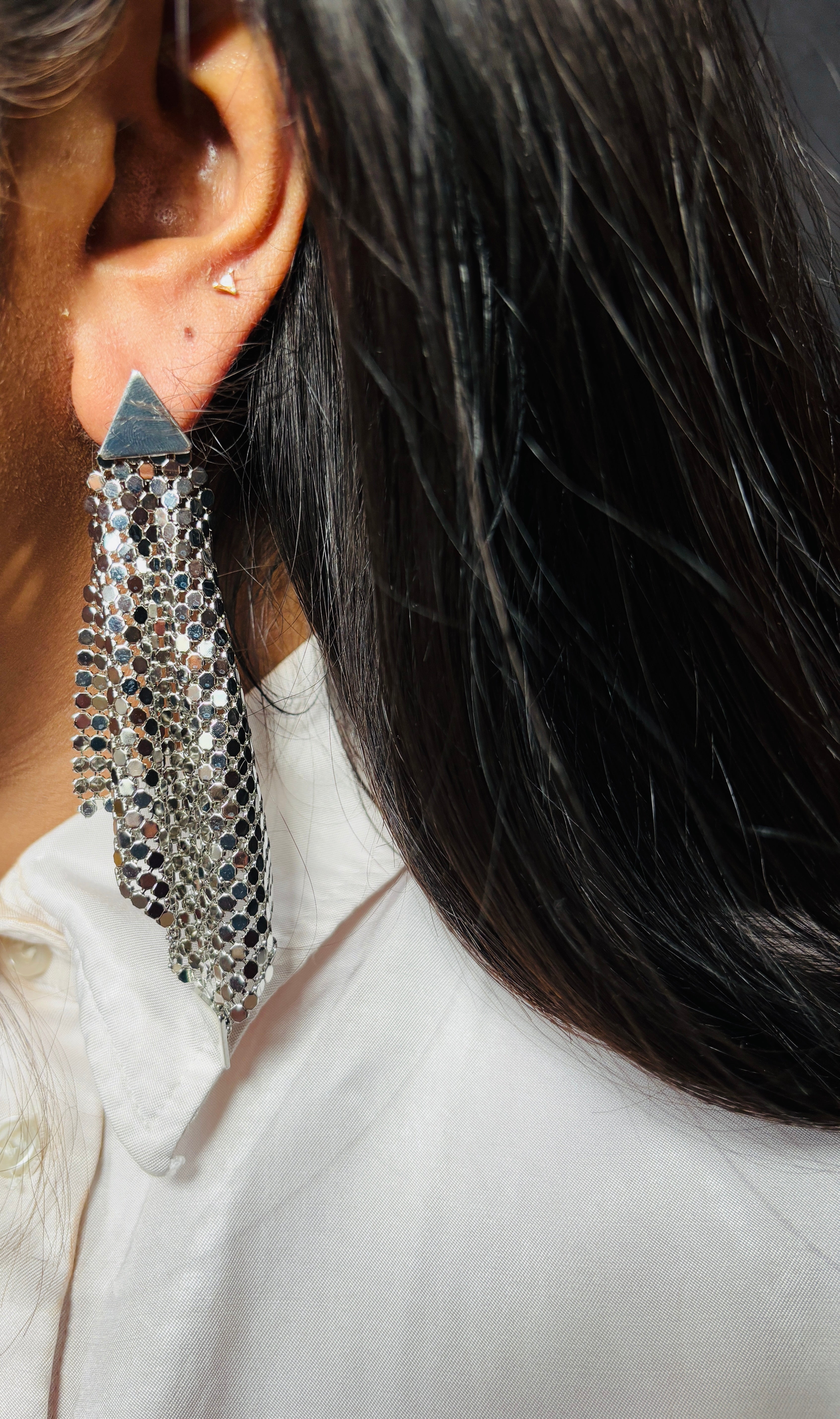 Metal Mesh Dangler Earrings