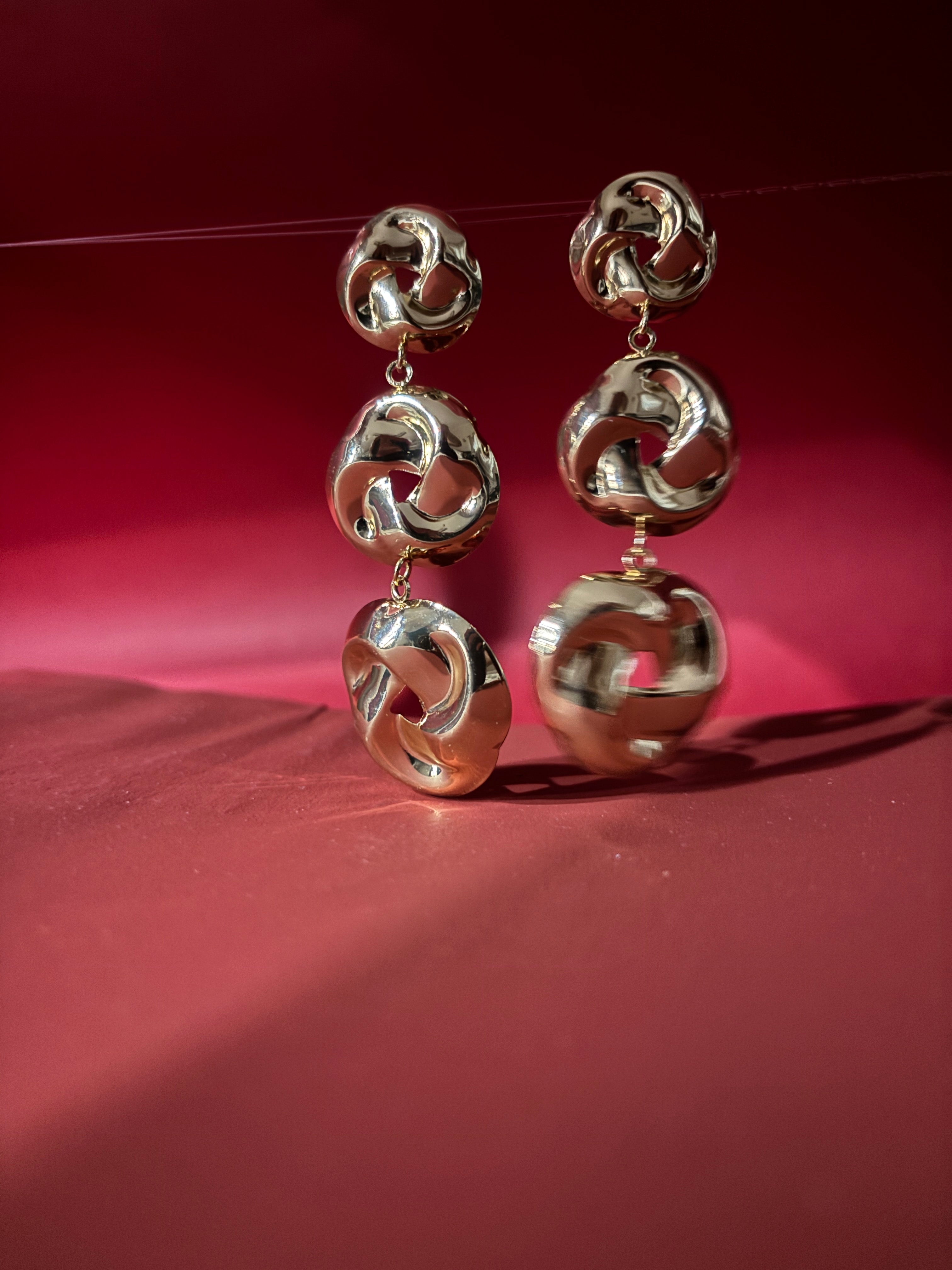 Croissant Layered Dangler Earrings