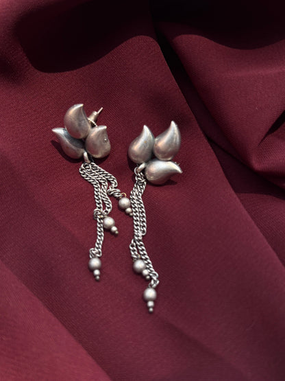 Oxidised Ivy with Filigree Dangler Earrings