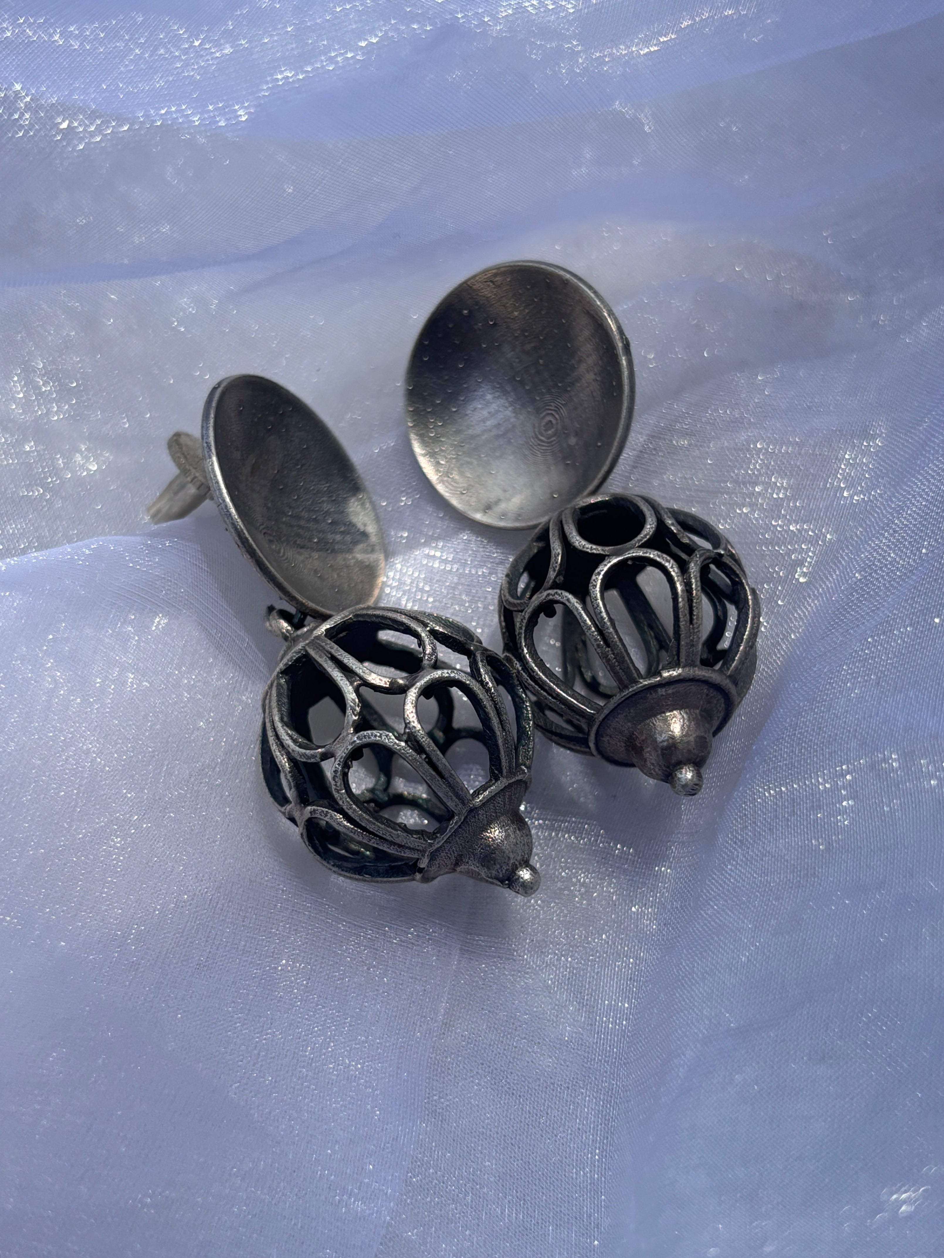 Oxidised Gumbad Drop Earrings