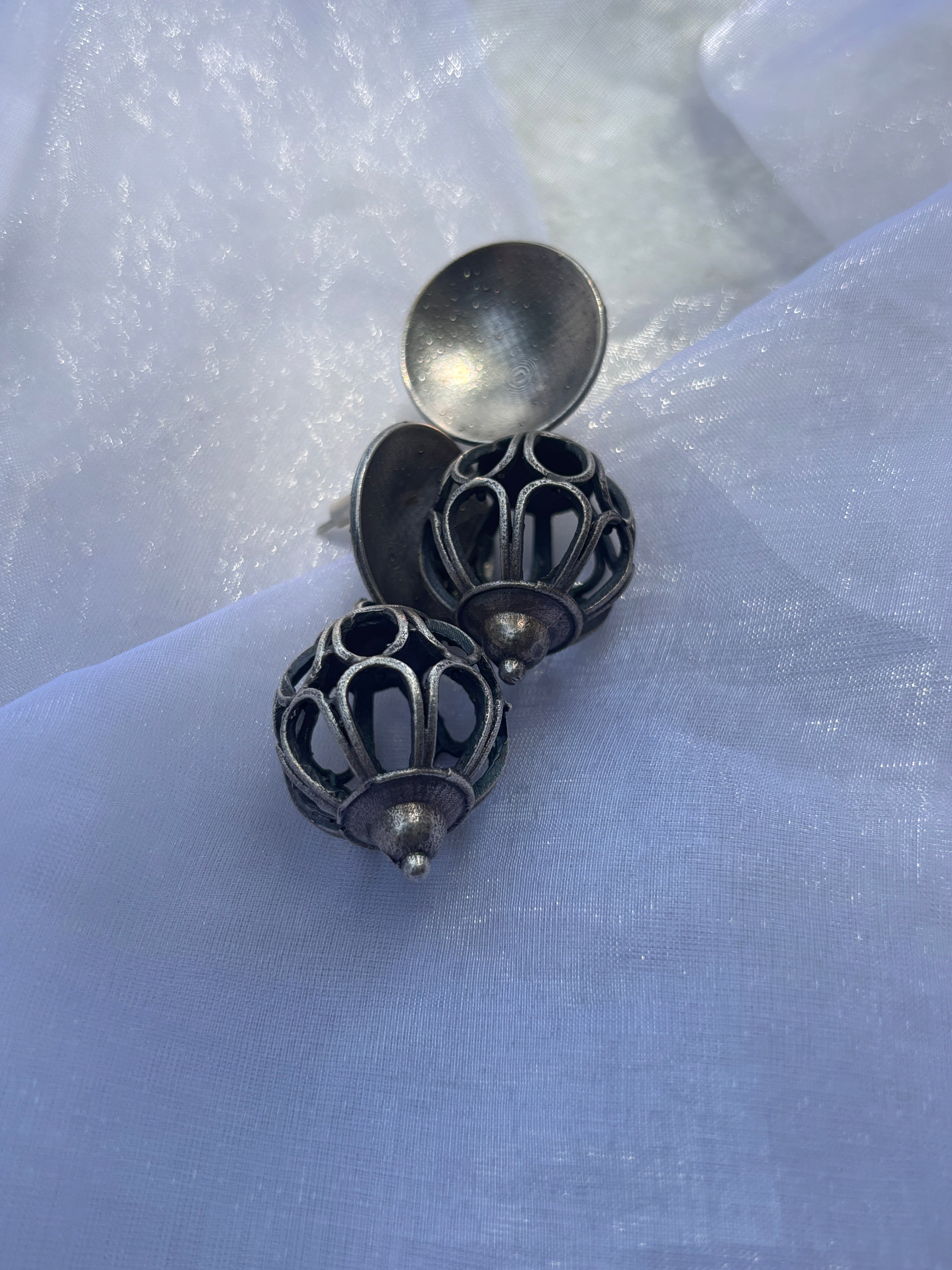Oxidised Gumbad Drop Earrings