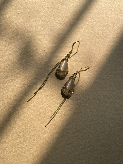 Teardrop Fringe Dangler Earrings
