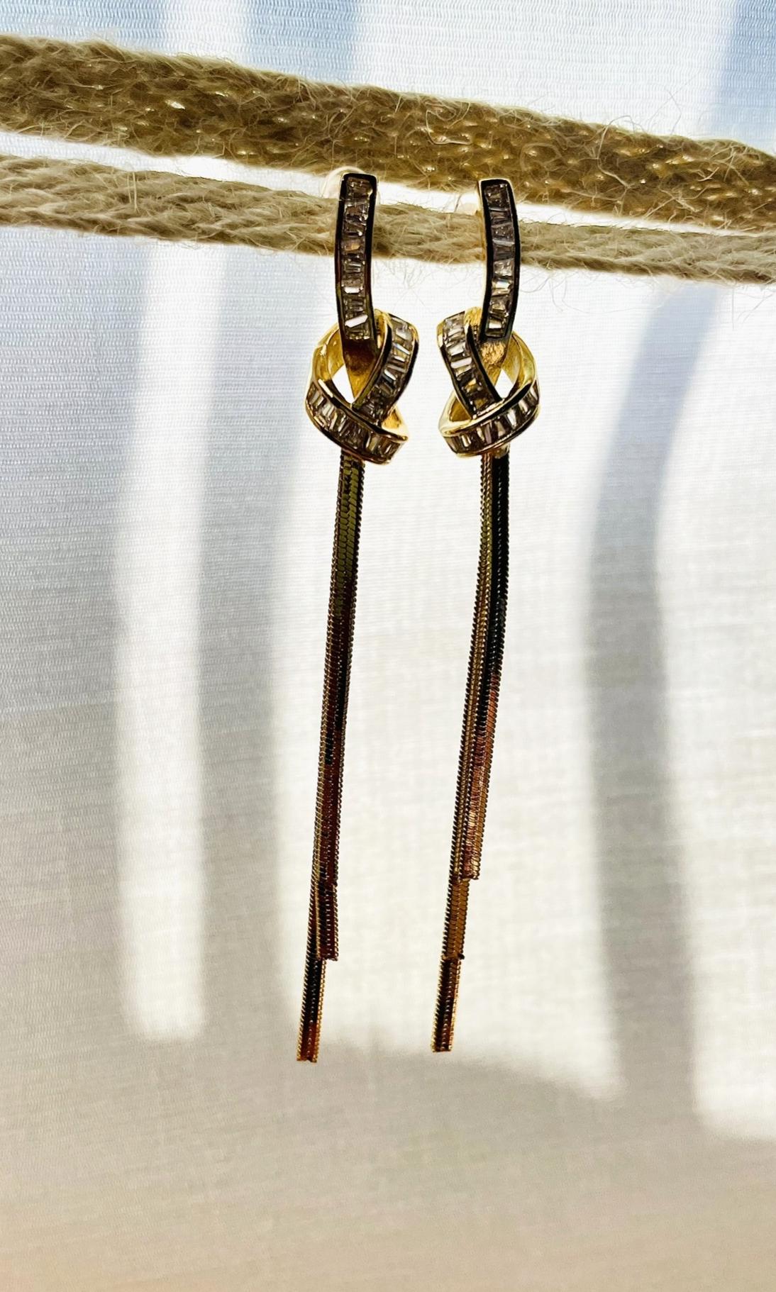 Crystal Link Dangler Earrings