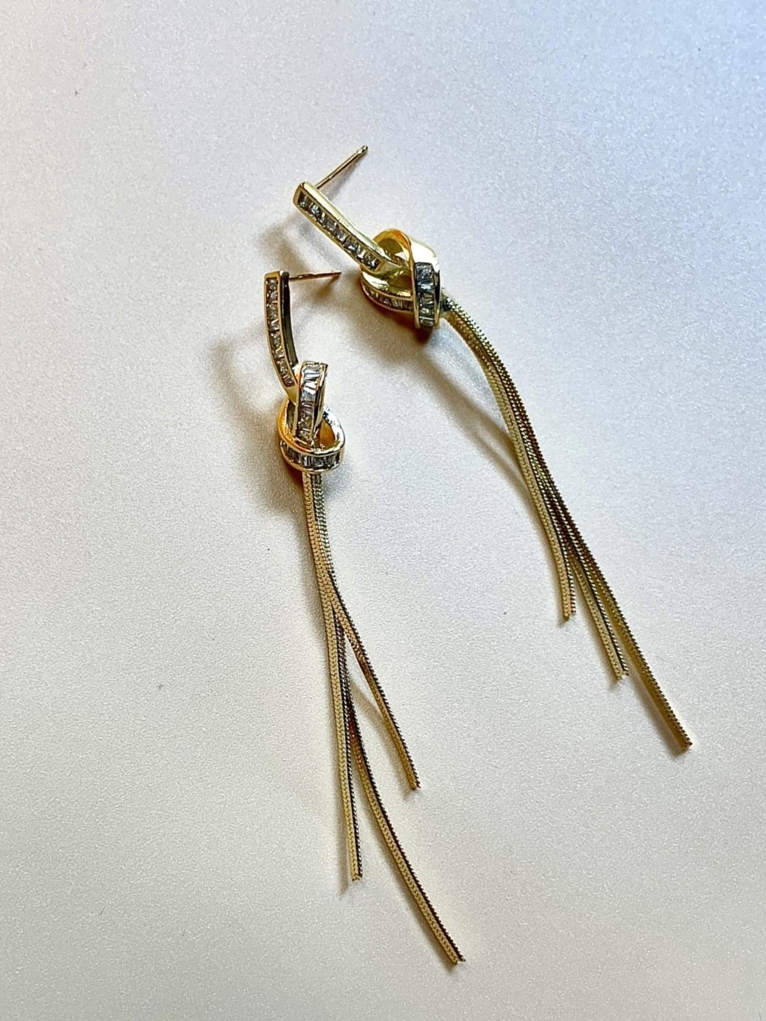 Crystal Link Dangler Earrings