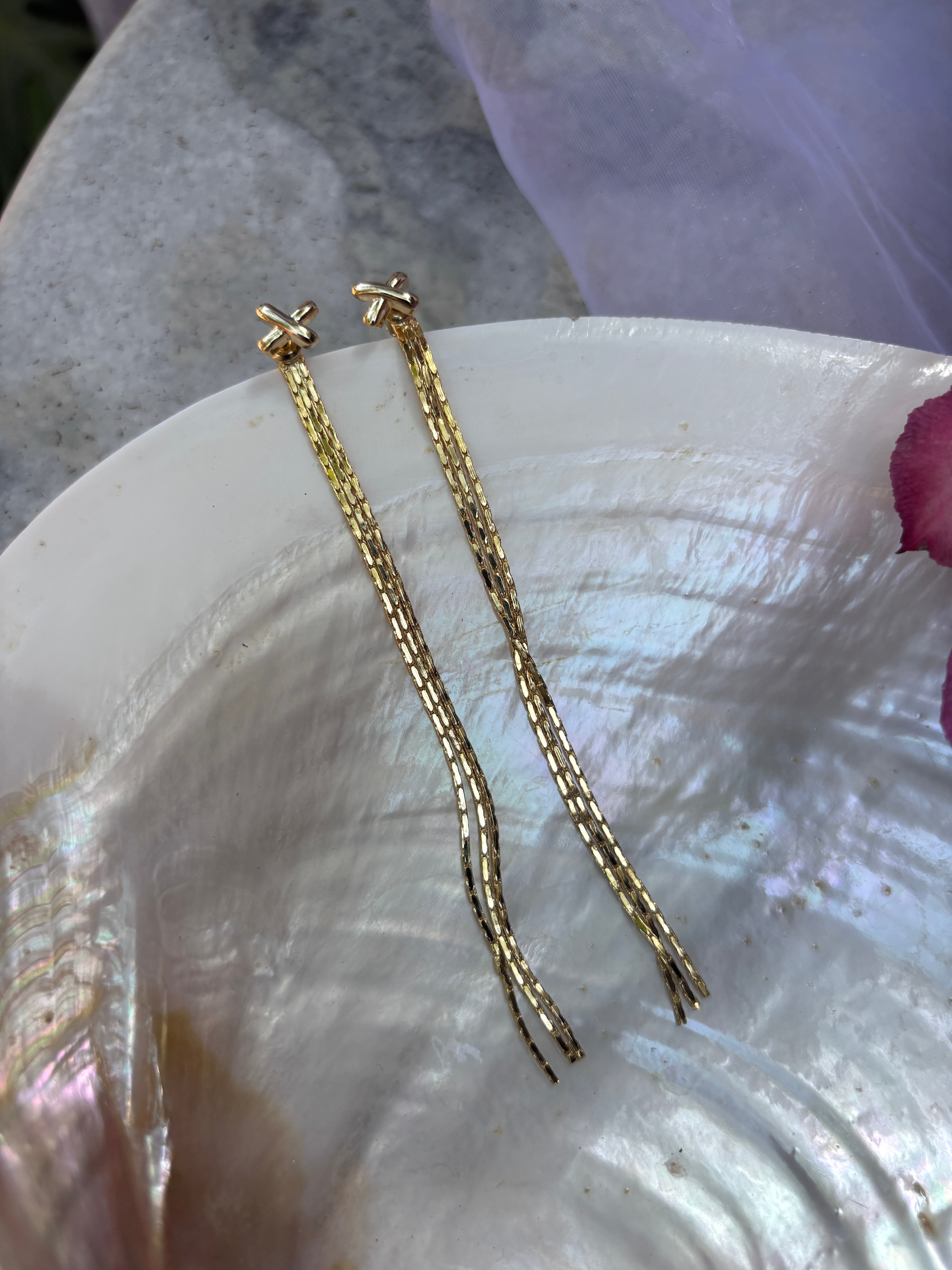 Star Crossed Snake Chain Earrings