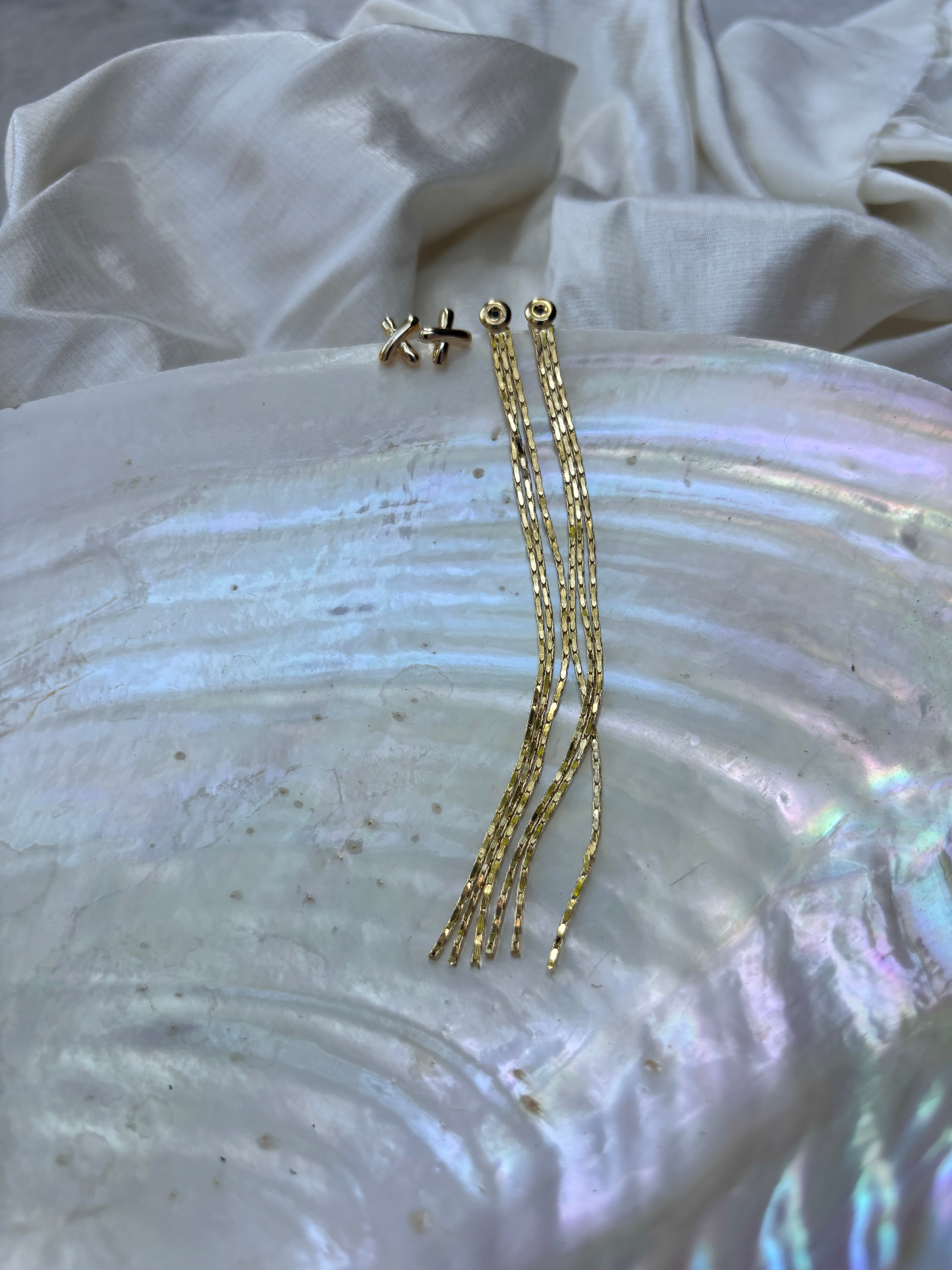 Star Crossed Snake Chain Earrings