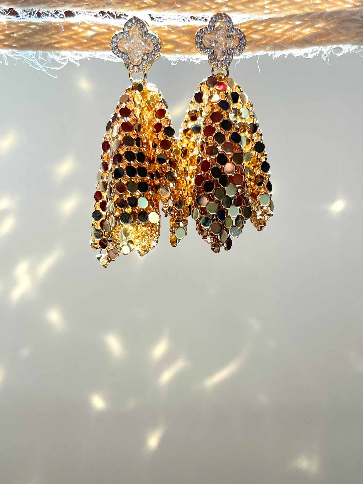 Clover & Mesh Waterfall Earrings
