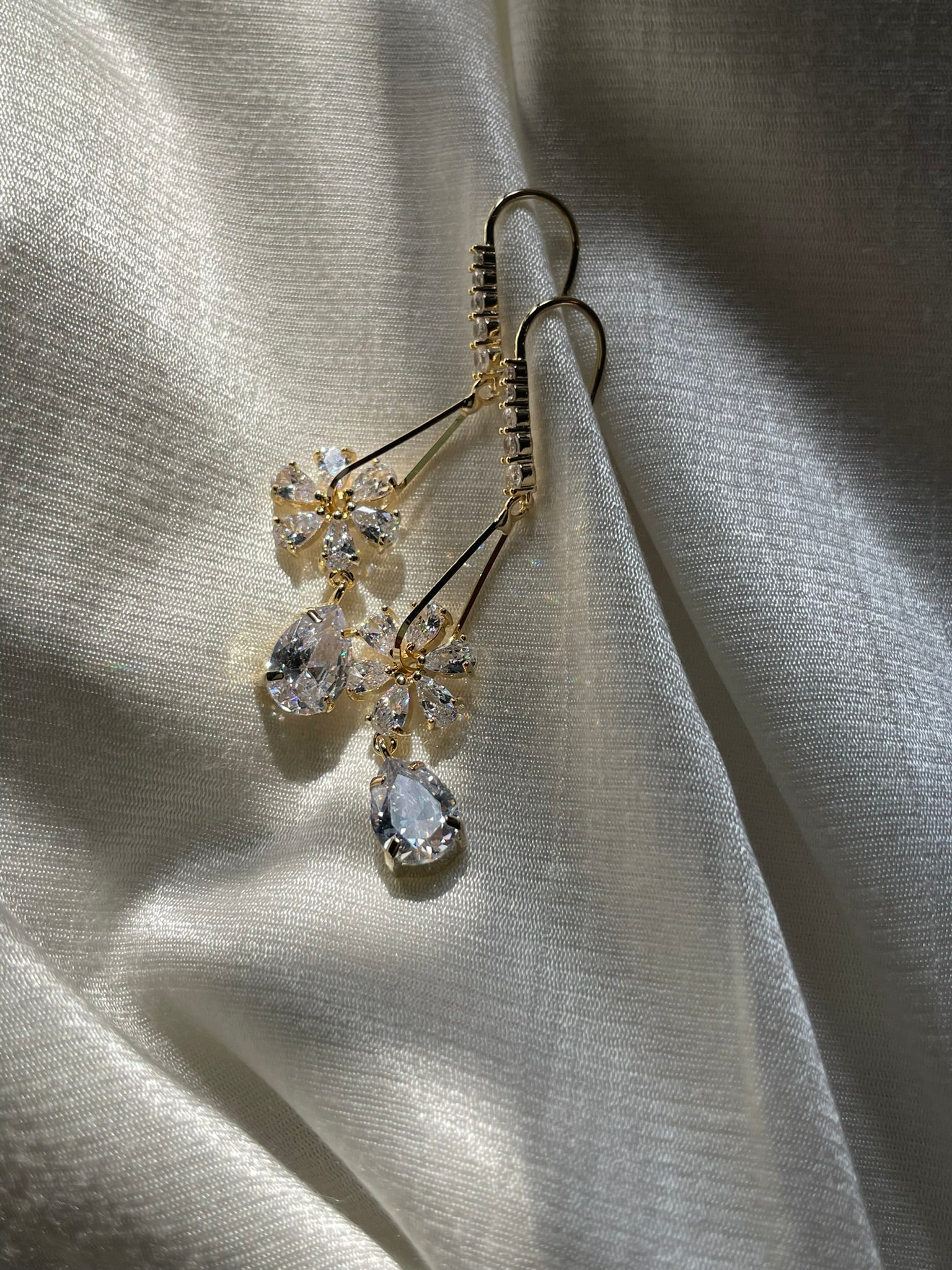 Floral Teardrop Dangler Earrings
