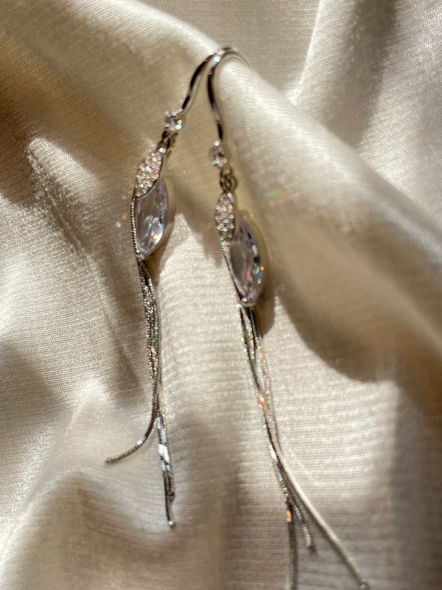 Crystal & Tassel Dangler Earrings