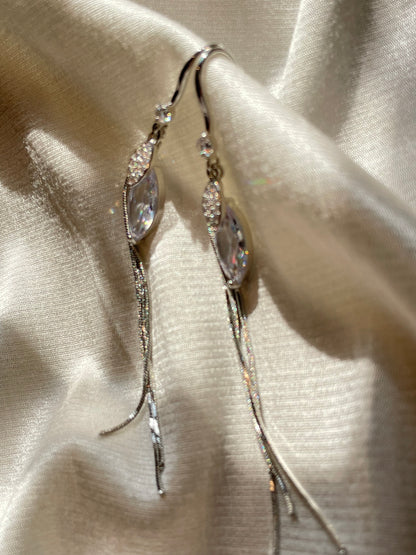 Crystal & Tassel Dangler Earrings