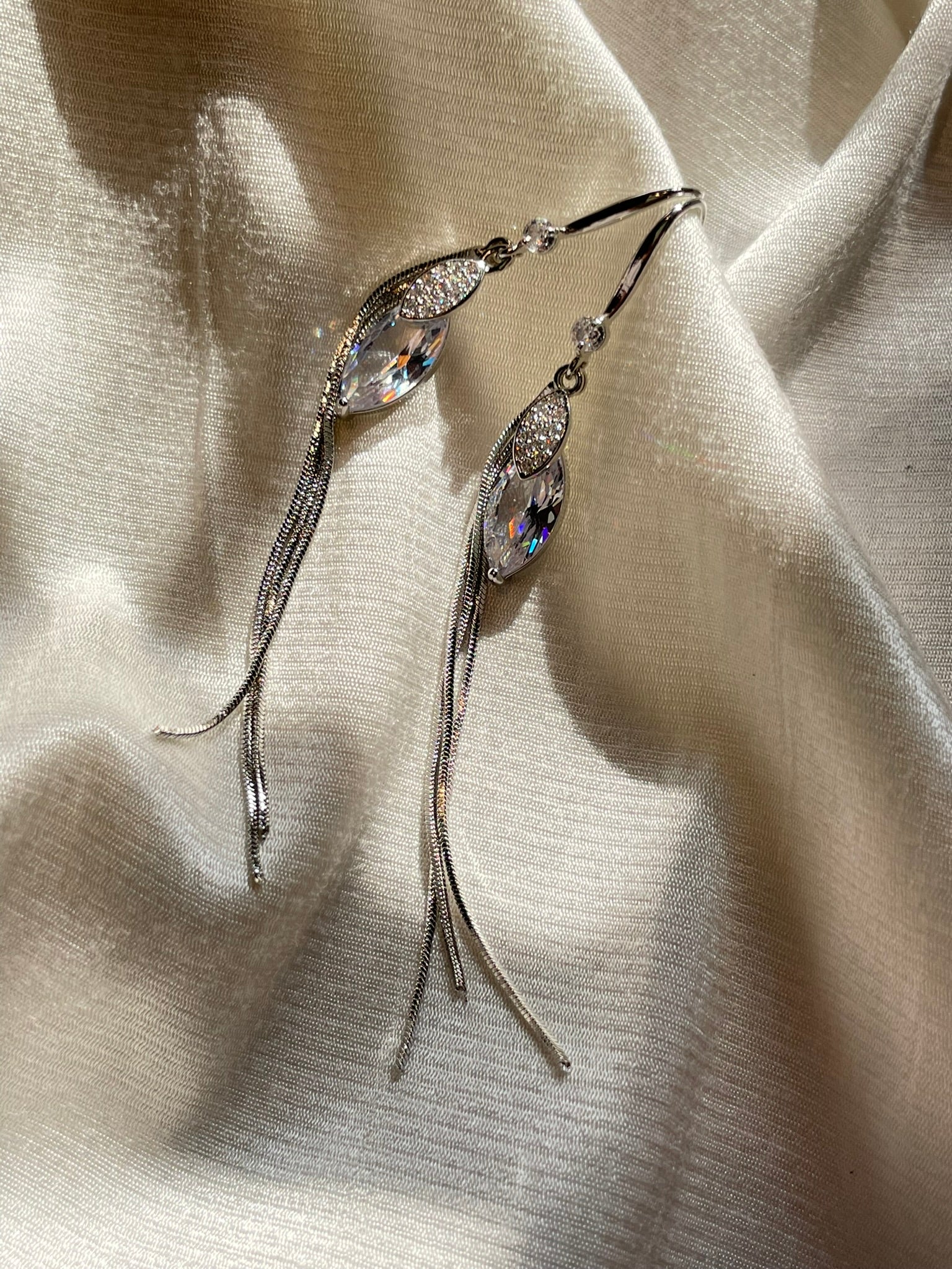 Crystal & Tassel Dangler Earrings