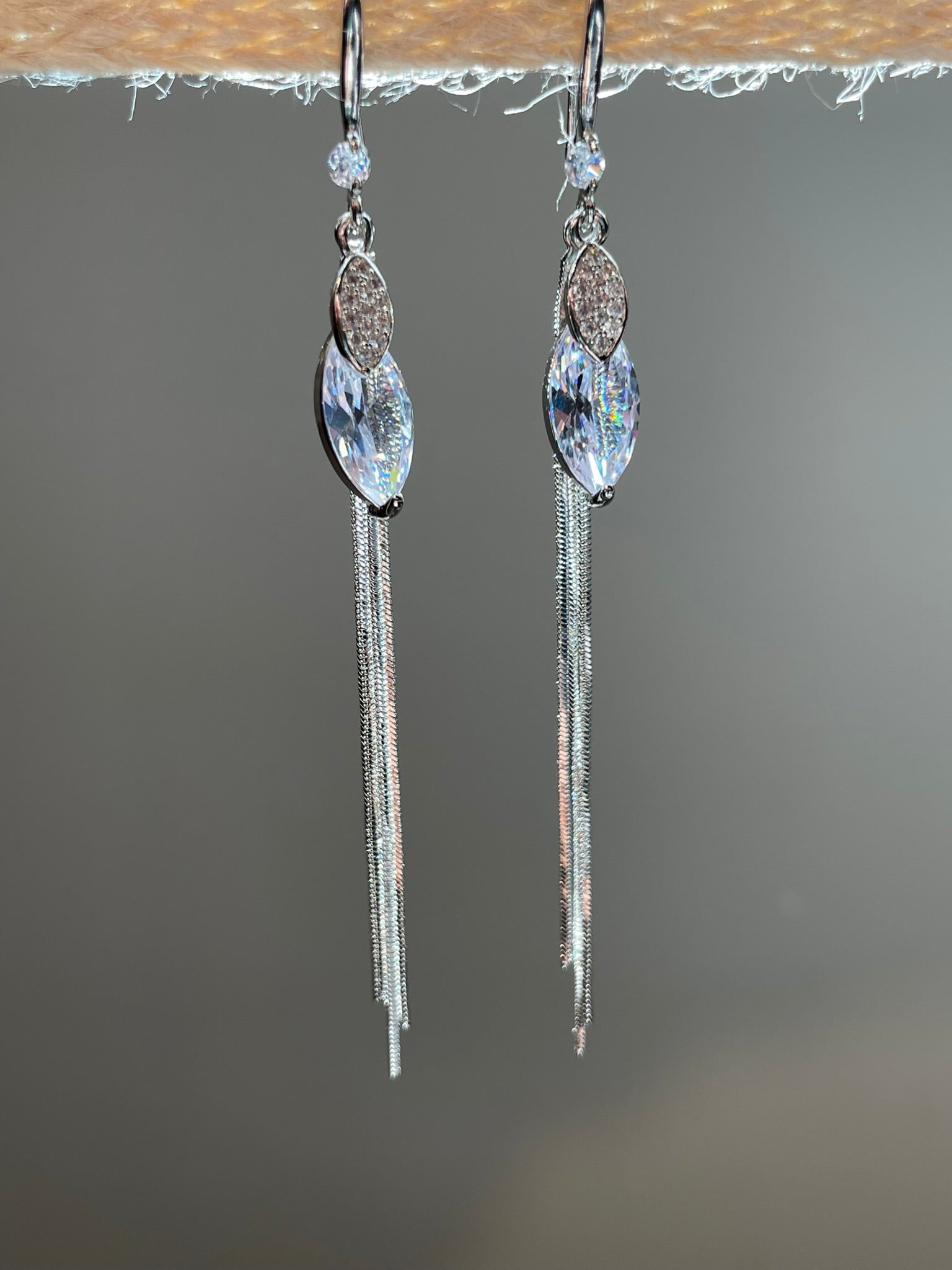 Crystal & Tassel Dangler Earrings
