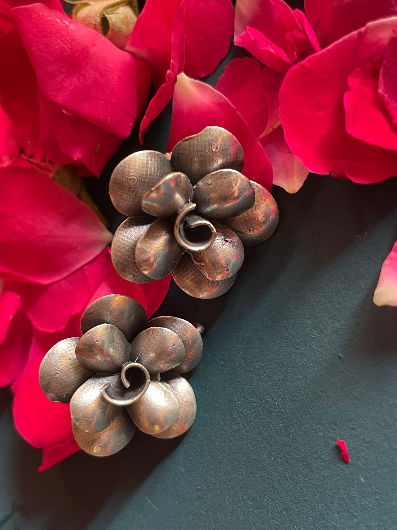 Antique Rose Stud Earrings