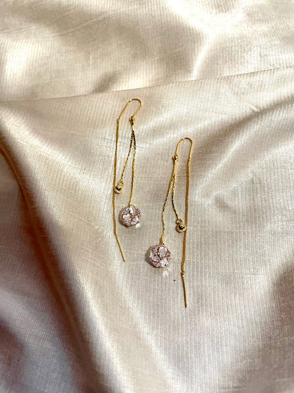 Ball Drop Threader Earrings
