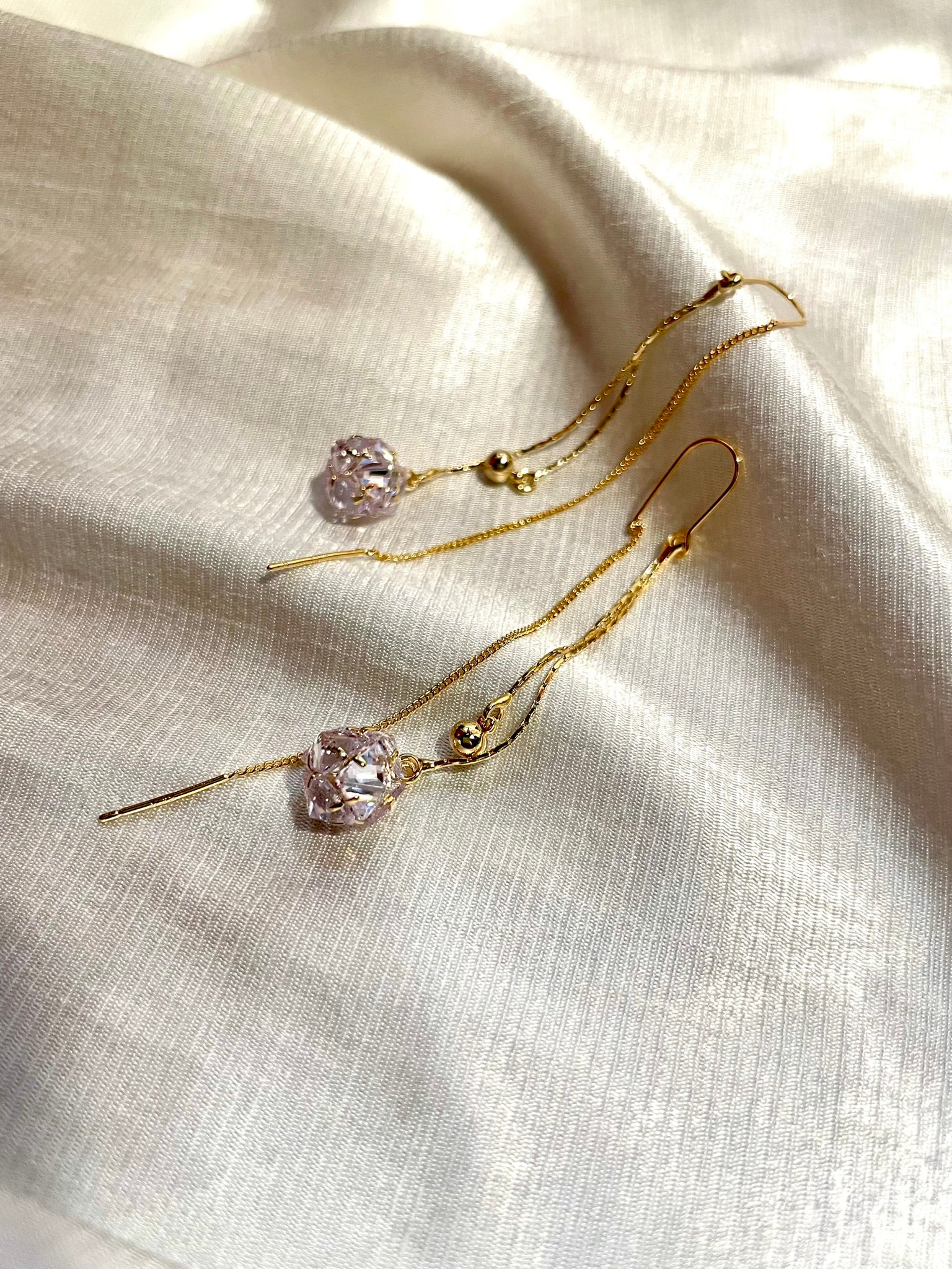 Ball Drop Threader Earrings