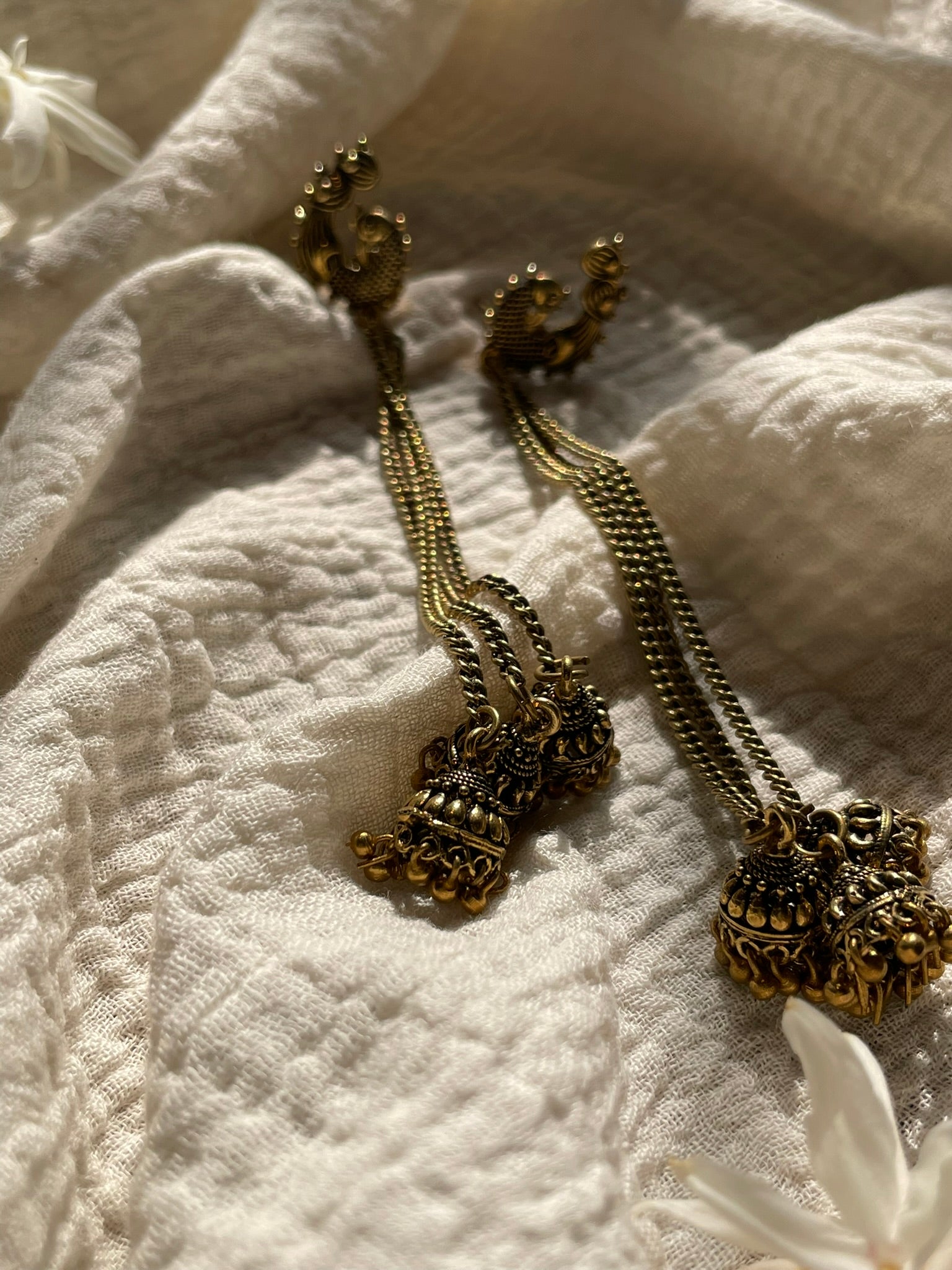Peacock Jhumka Dangler Earrings