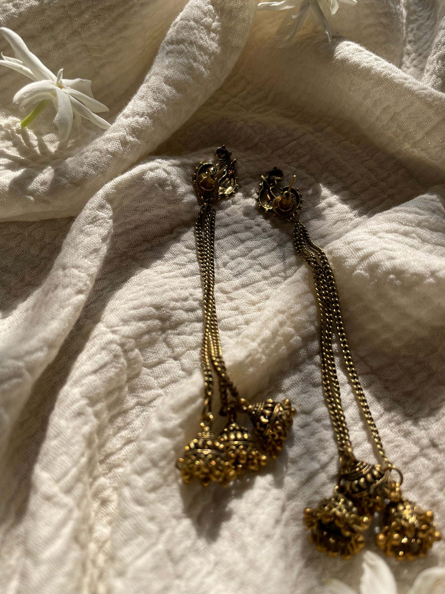 Peacock Jhumka Dangler Earrings