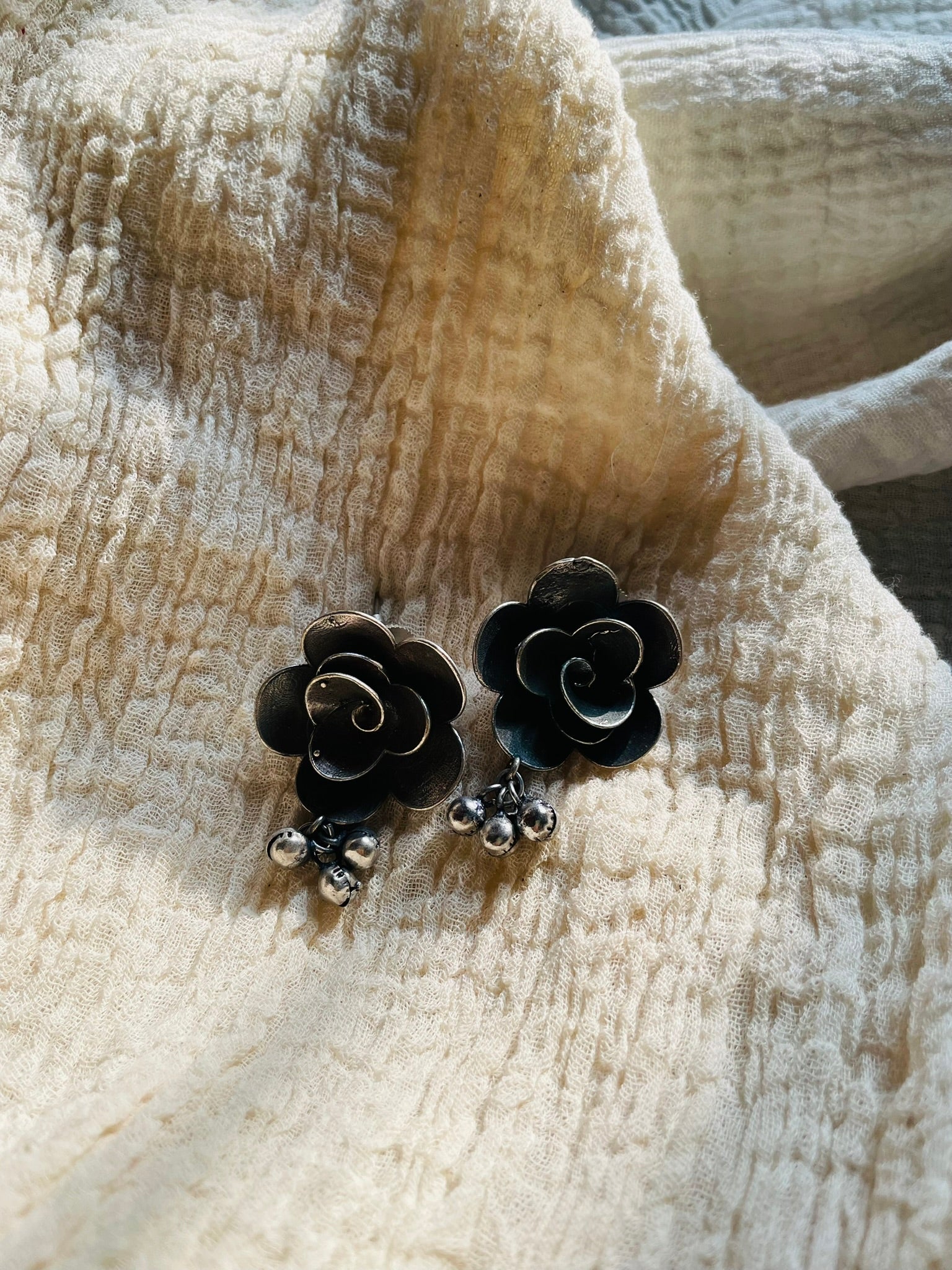 Rose Ghungroo Drop Earrings