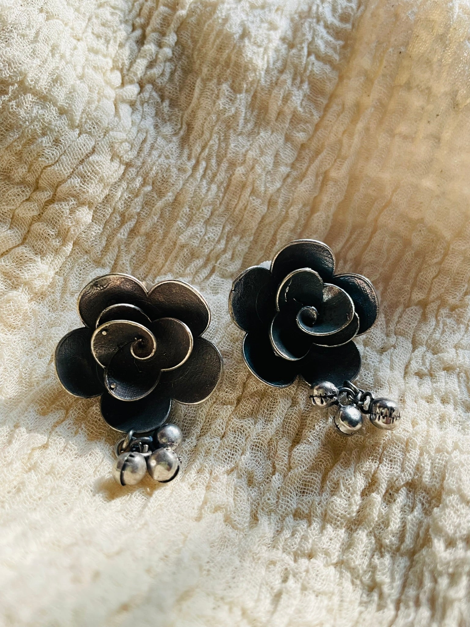 Rose Ghungroo Drop Earrings