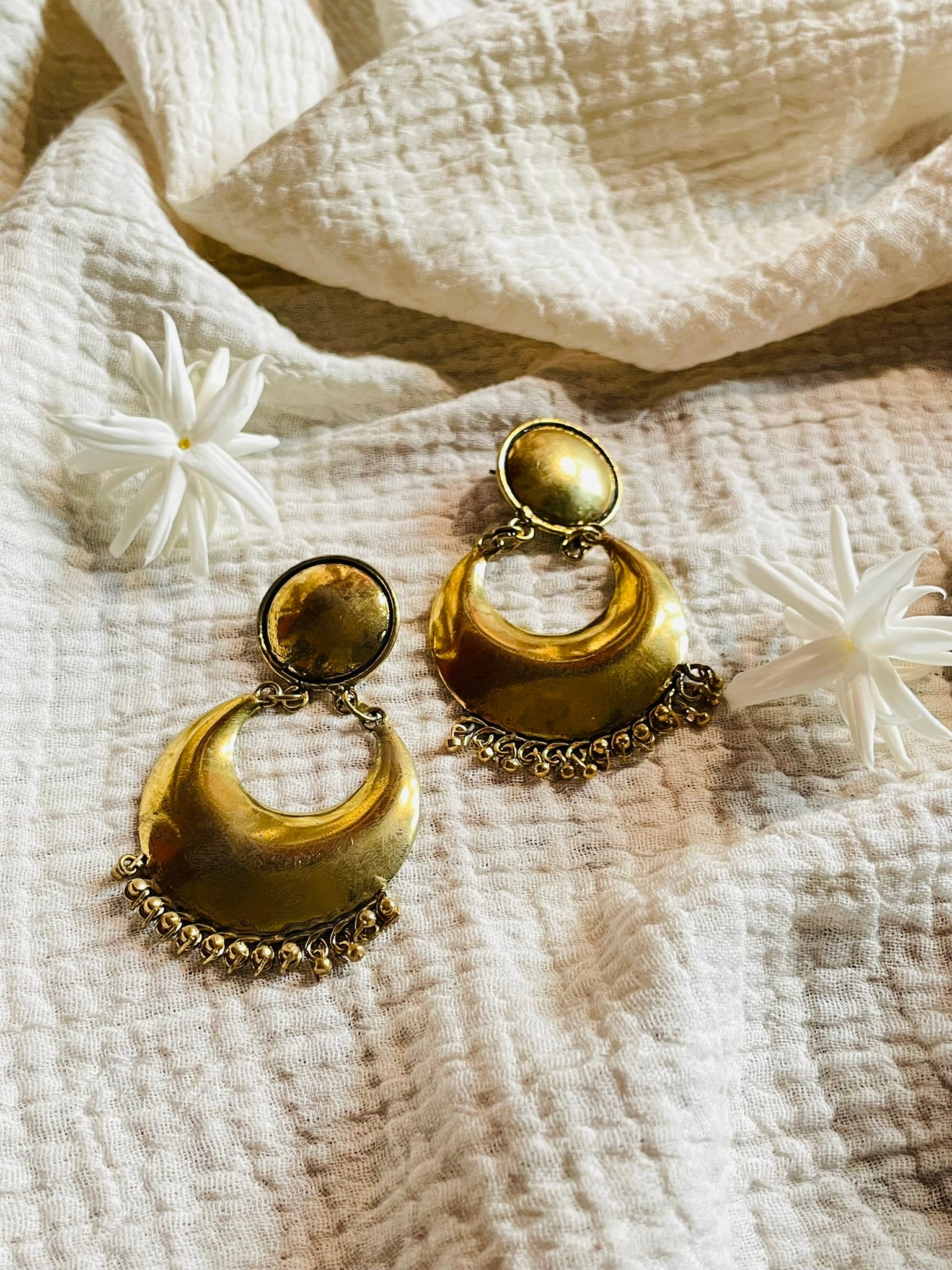 Crescent Moon Dangler Earrings