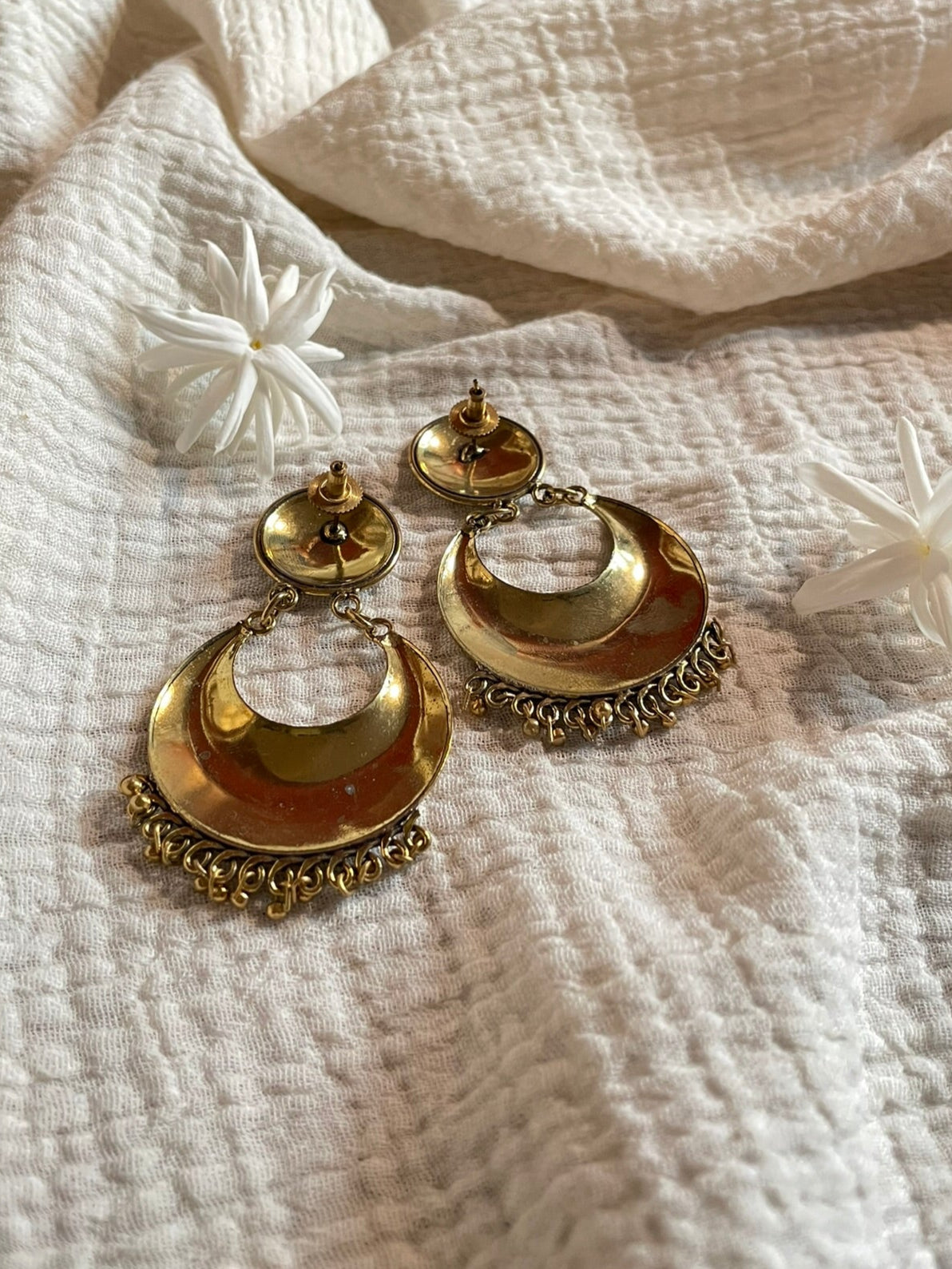 Crescent Moon Dangler Earrings
