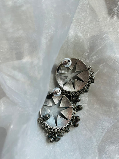 Oxidized Ghungroo Drop Earrings
