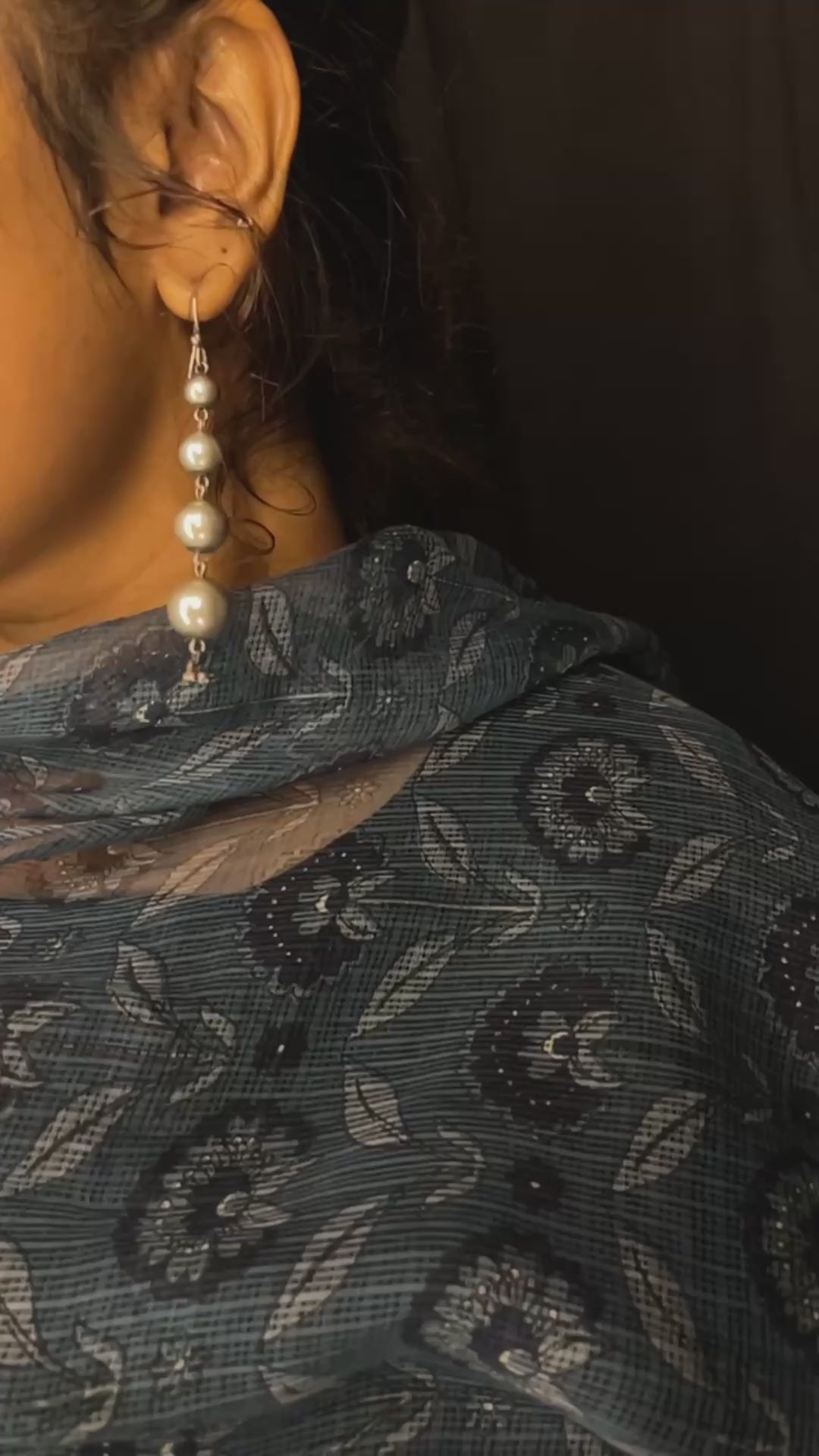 Oxidised Latkan Long Earrings