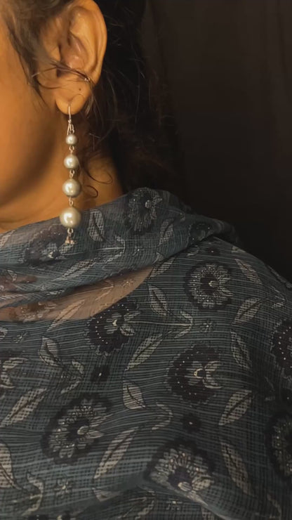 Oxidised Latkan Long Earrings